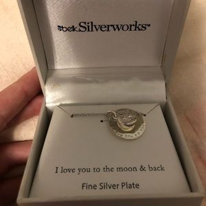 Silverworks Moon and Star Necklace